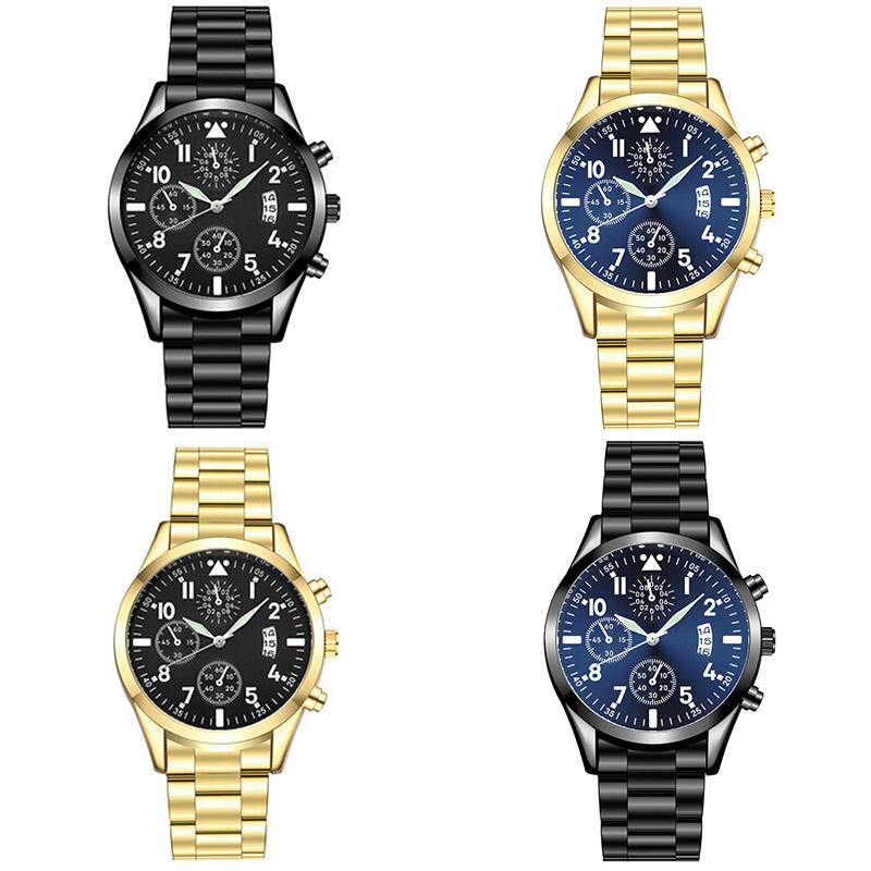 ZZ Luminous Calendar Metal Strap Men's Analog Quartz Formal Casual Wrist Watch Gift - Image 19