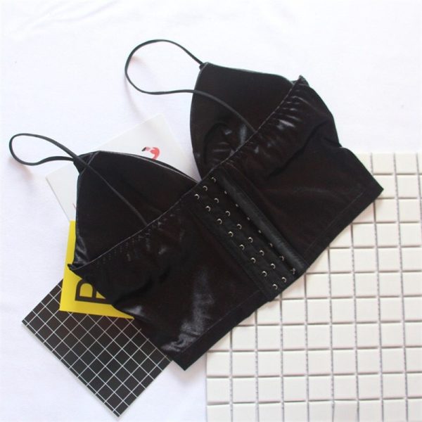 Sexy Satin Bikini Long Open Navel Back 8 Buttons Underwear Sling Breast Wrapping - Image 9