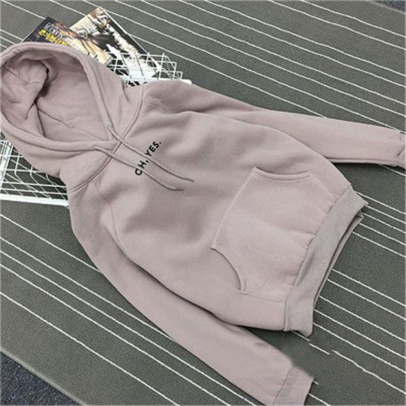Autumn and Winter Clothing Brushed Hoody Women's Korean-Style Trendy Student Harajuku BF Hoodie Loose Long Sleeve Top Pullover Coat Women - Image 4