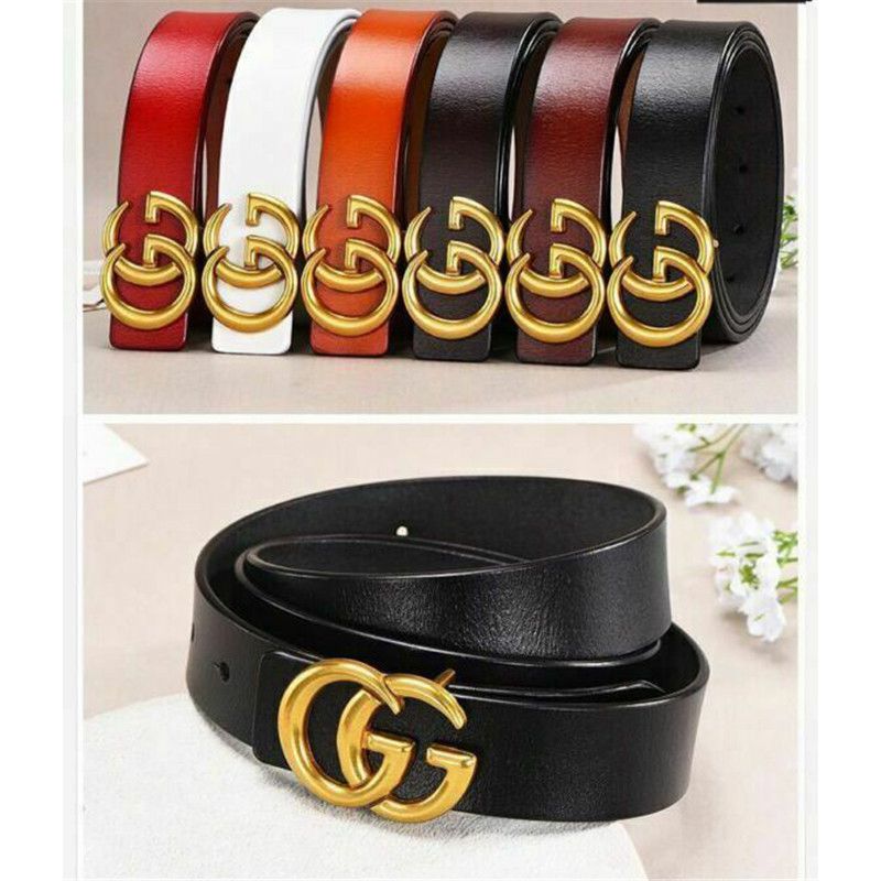 Z2.3-3.8cm Fashion Ladies Genuine Leather Belts Jeans Belt With Letter GG Buckle - Image 3