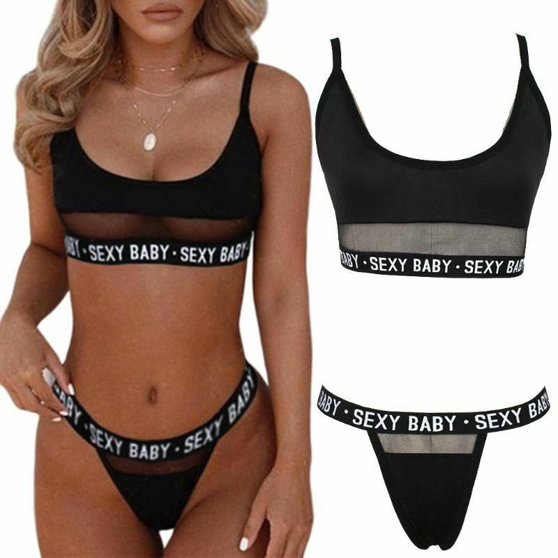 Exclusive for Cross-Border European and American Foreign Trade Sexy Lingerie Sexy Cutout Letters Three-Point Women's Split Underwear T1157 - Image 5