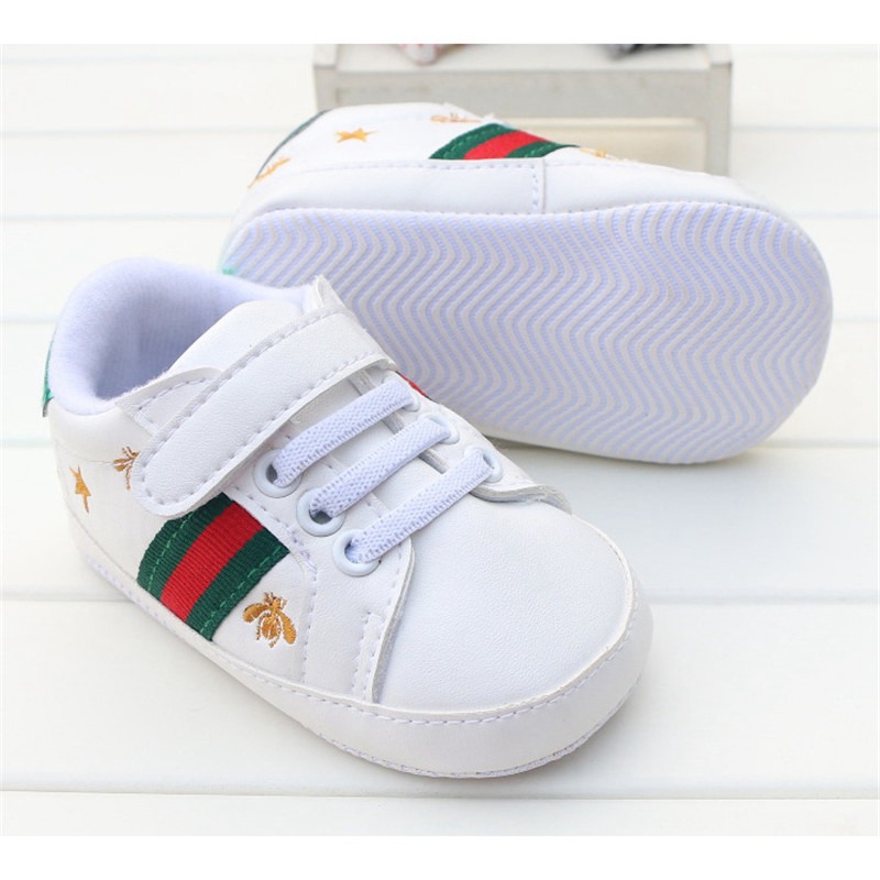 Newborn Baby Boy Girl Pram Shoes Toddler Pre Walker White Sneakers Trainers 0-12 - Image 5