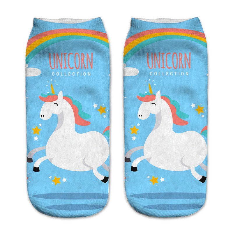 Wholesale AliExpress Hot Sale Printing Women Socks Unicorn Harajuku Wind Animal 3D Printed Socks - Image 9