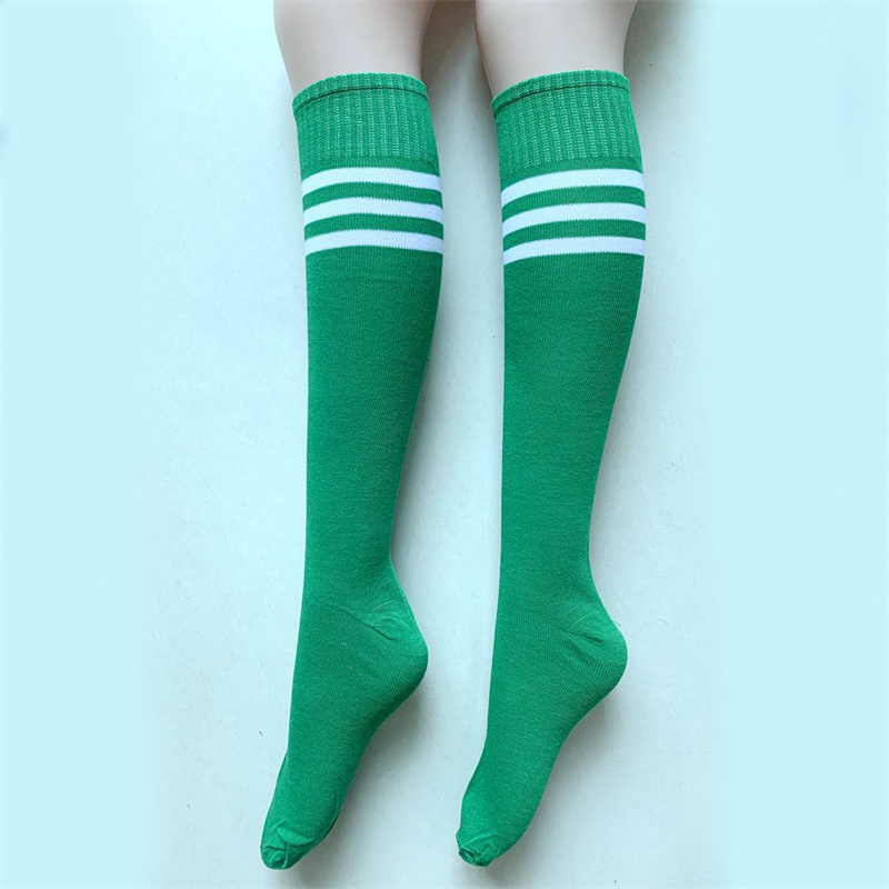 Thin Soccer Socks Adult and Children Men and Women Long Tube Athletic Socks Student Cheerleading Solid Color Striped Soccer Socks - Image 8