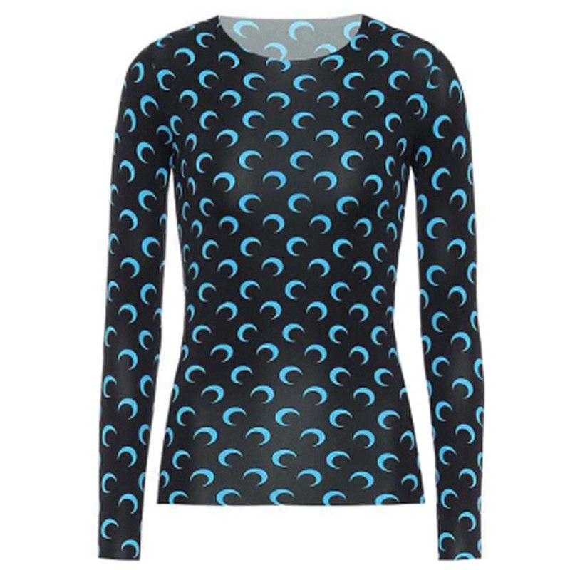 Yang Mi Moon Bottoming Shirt Ice Silk Sun Protection Clothing Inner Crescent T-shirt Bandage Dress Sweet and Spicy Wind Slimming Wind Shield - Image 13