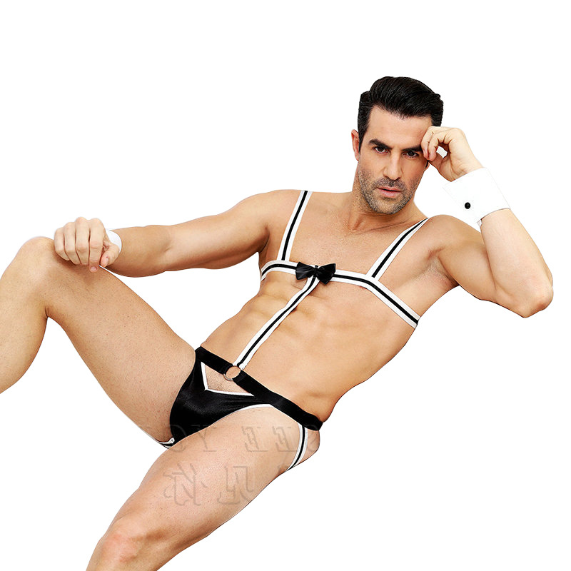 Sexy Costume Hollow-Out Men's Three-Point Role Playing Sexy Underwear
