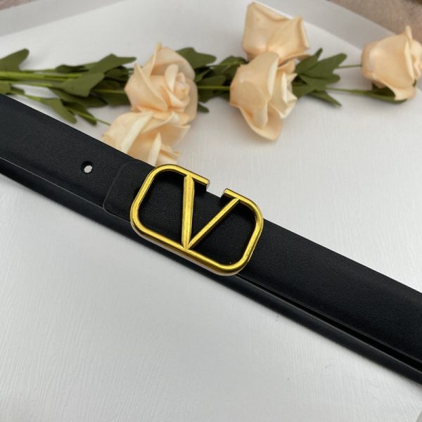 VALENTION VLOGO SIGNATURE GÜRTEL AUS GLÄNZENDEM KALBSLEDER 25 MM V Signature - Image 11