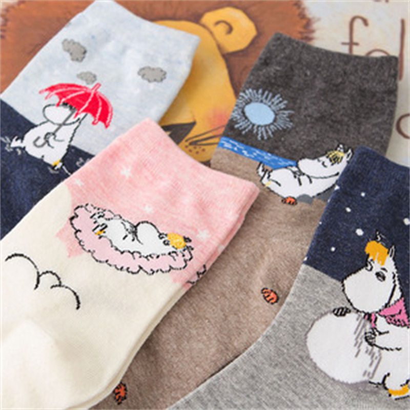 Women's Socks Japanese Cartoons Animation Hippo Women's Mid-Calf Socks Wholesale Cotton Sweat Absorbing Sports Casual Women's Trendy Socks - Image 18
