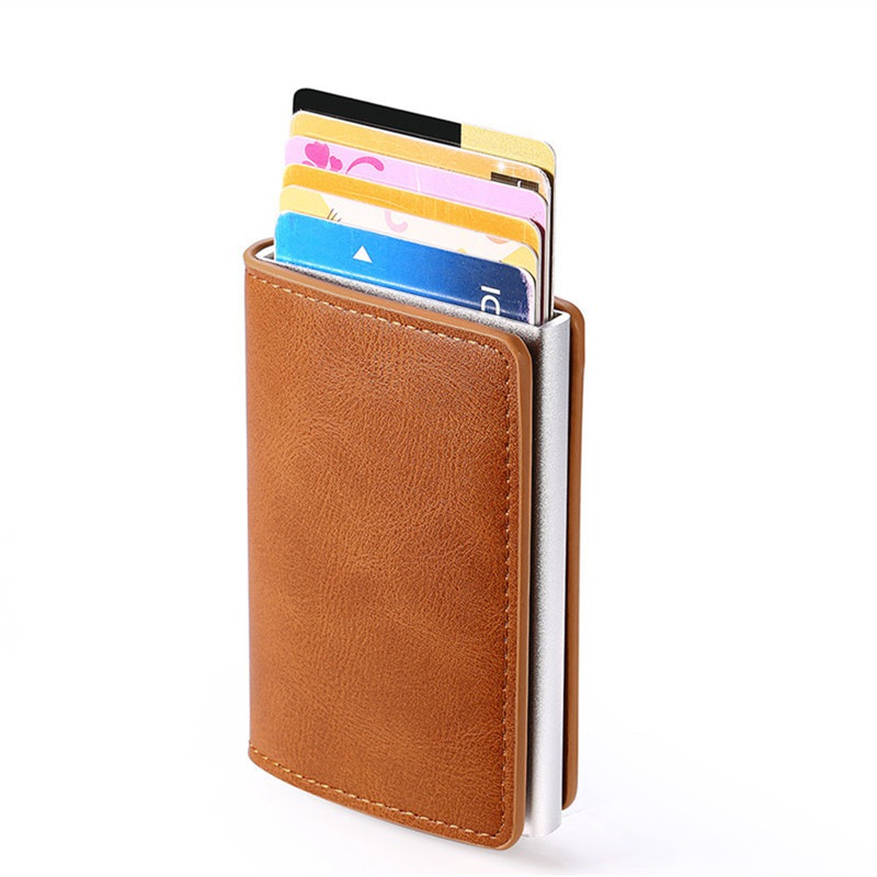 2024 Credit Card Holder Wallet Men Women RFID Aluminium Bank Cardholder Case Vintage Leather Wallet with Money Clips - Image 26