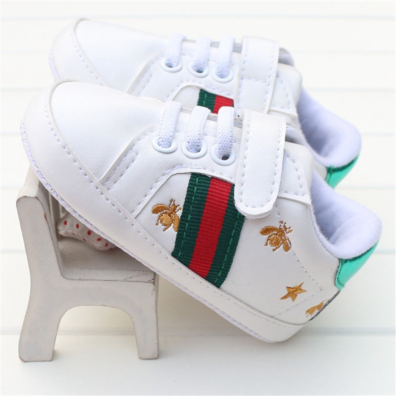 Newborn Baby Boy Girl Pram Shoes Toddler Pre Walker White Sneakers Trainers 0-12 - Image 6