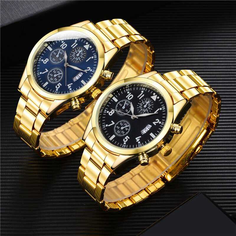 ZZ Luminous Calendar Metal Strap Men's Analog Quartz Formal Casual Wrist Watch Gift - Image 11
