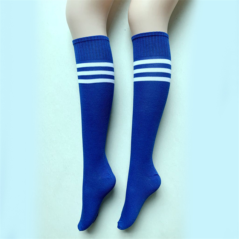 Thin Soccer Socks Adult and Children Men and Women Long Tube Athletic Socks Student Cheerleading Solid Color Striped Soccer Socks - Image 9