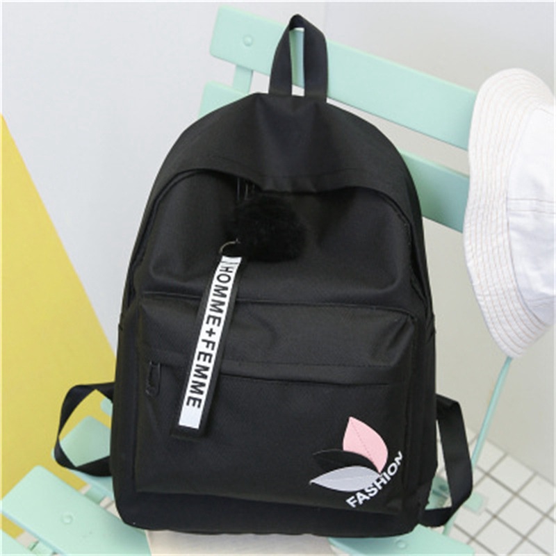 One Piece Dropshipping Canvas Fur Ball Fashion Casual Student Backpack Female Korean New Custom Logo Women's Backpack - Image 6