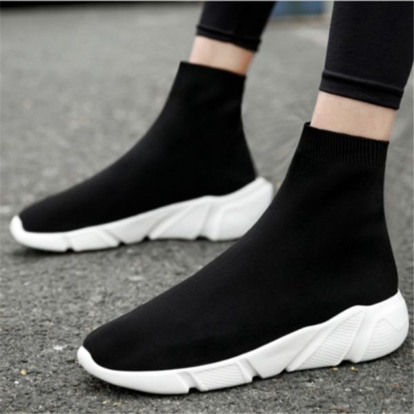Woman's Sock Knitted Flat Sneakers Men Trainers Speed Runners Sport Shoes - Image 7
