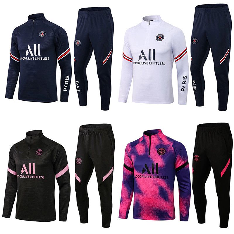Kids Boys Sports PSG Football Sports Soccer Tracksuit Top&Bottoms Training Suit - Image 7