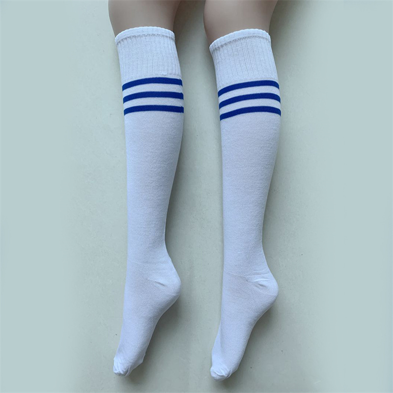 Thin Soccer Socks Adult and Children Men and Women Long Tube Athletic Socks Student Cheerleading Solid Color Striped Soccer Socks - Image 10