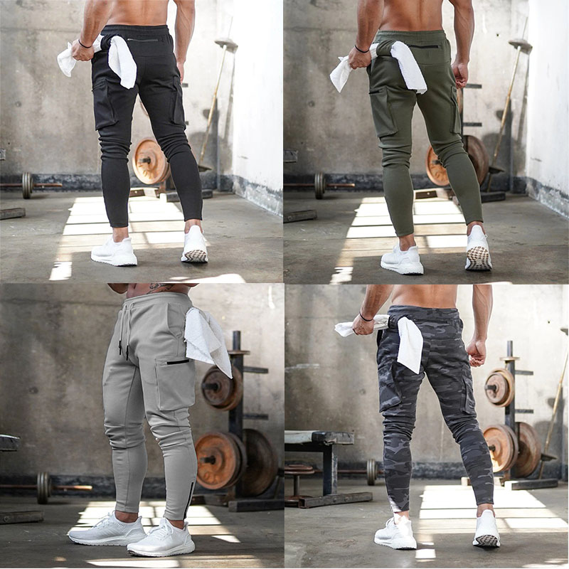 Fashion Stitching Men Pants Fitness Casual Elastic Pants men Bodybuilding Clothing Casual Navy Military Sweatpants Joggers Pants - Image 28