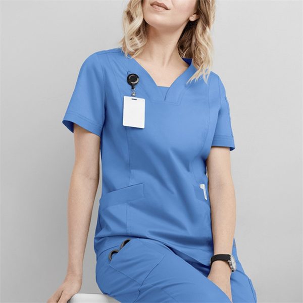 Amazon Operating Room Short Sleeve Hand Washing Suit Women's Jacket Short T Work Clothes Nurse Surgeon Disposable Protective Coveralls Work Clothes B - Image 36