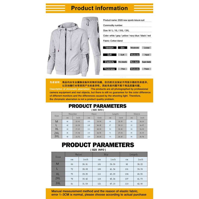 New Mens Sets Jogging suit Casual Tracksuit Sportswear Gym Sweat Suit - Image 8