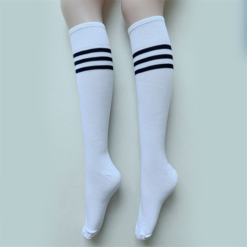 Thin Soccer Socks Adult and Children Men and Women Long Tube Athletic Socks Student Cheerleading Solid Color Striped Soccer Socks - Image 11