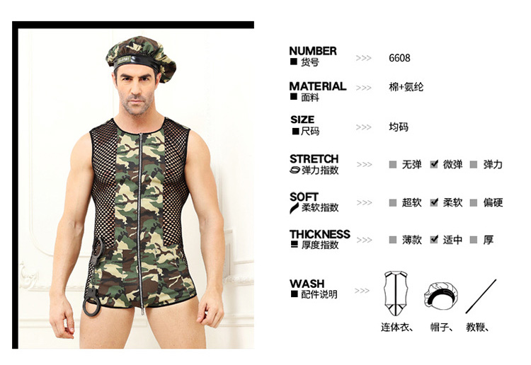 Sexy Costume Hollow-Out Men's Three-Point Role Playing Sexy Underwear - Image 48