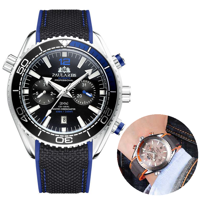 ZGAutomatic Mechanical Luminous Canvas Rubber Band Men's Watch - Image 36