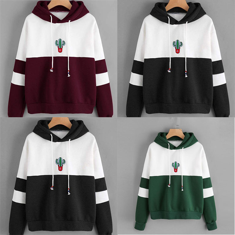 EBay AliExpress Amazon Hot Selling Loose Hooded Cactus Printed Sweater Foreign Trade - Image 8