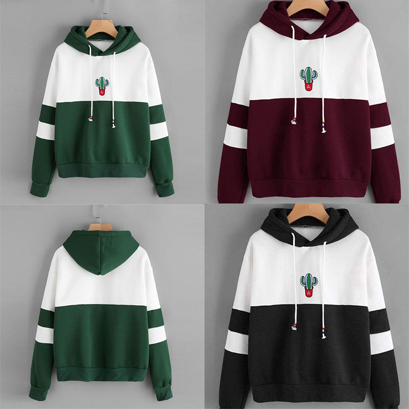 EBay AliExpress Amazon Hot Selling Loose Hooded Cactus Printed Sweater Foreign Trade - Image 9