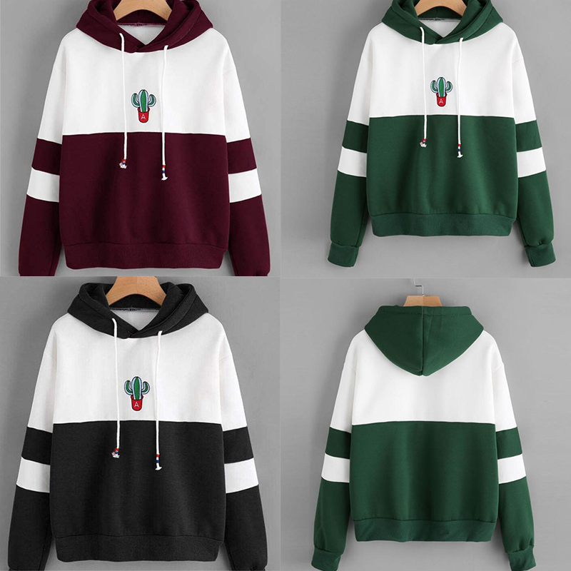 EBay AliExpress Amazon Hot Selling Loose Hooded Cactus Printed Sweater Foreign Trade - Image 6