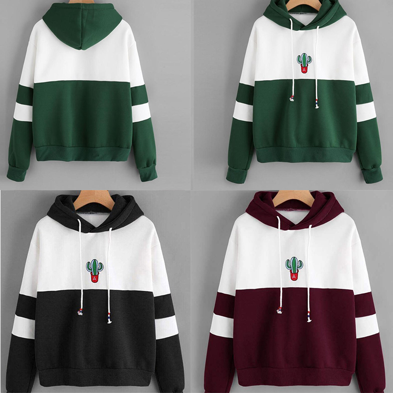 EBay AliExpress Amazon Hot Selling Loose Hooded Cactus Printed Sweater Foreign Trade - Image 7