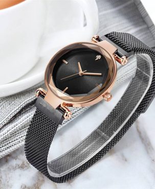 ZZ GENEVA Women Ladies Watch Gold Silver Black White Alloy Mesh Band Wrist Watches