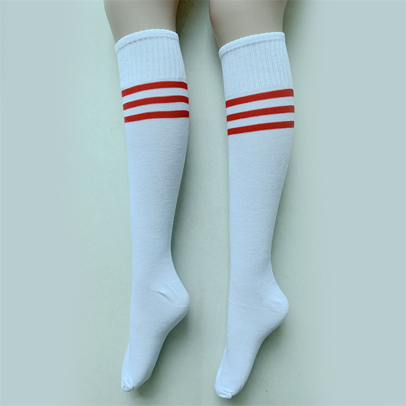 Thin Soccer Socks Adult and Children Men and Women Long Tube Athletic Socks Student Cheerleading Solid Color Striped Soccer Socks - Image 12