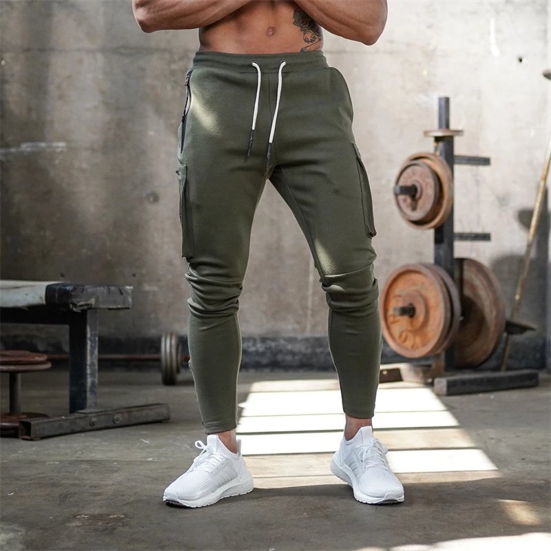 Fashion Stitching Men Pants Fitness Casual Elastic Pants men Bodybuilding Clothing Casual Navy Military Sweatpants Joggers Pants - Image 26