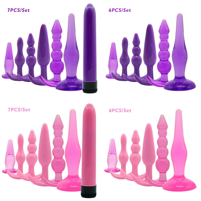 Sex Product Combination Crystal Anal Plug Suit Silicone Butt Plug