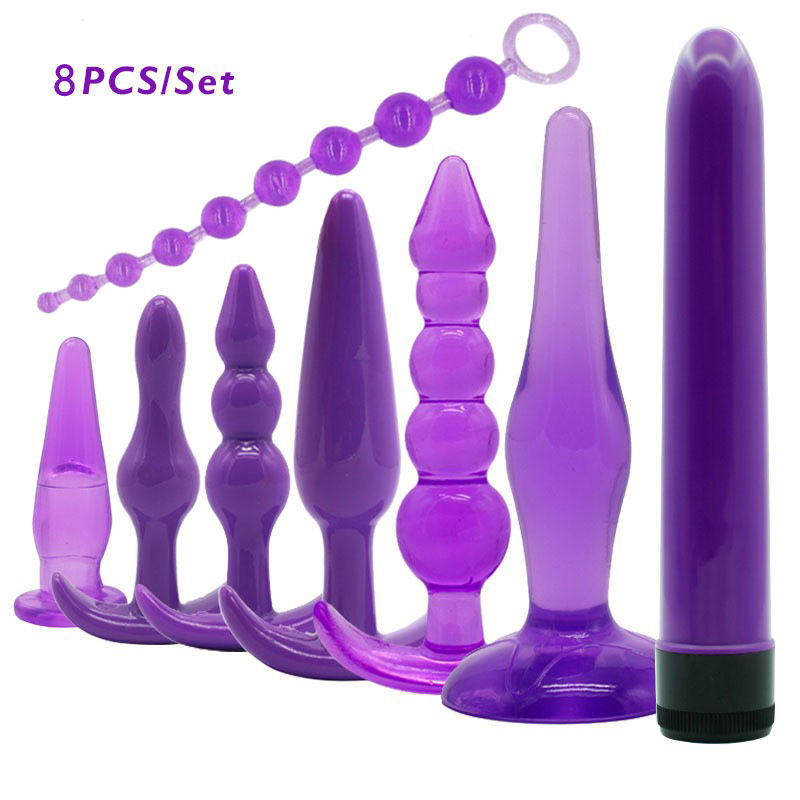 Sex Product Combination Crystal Anal Plug Suit Silicone Butt Plug - Image 15