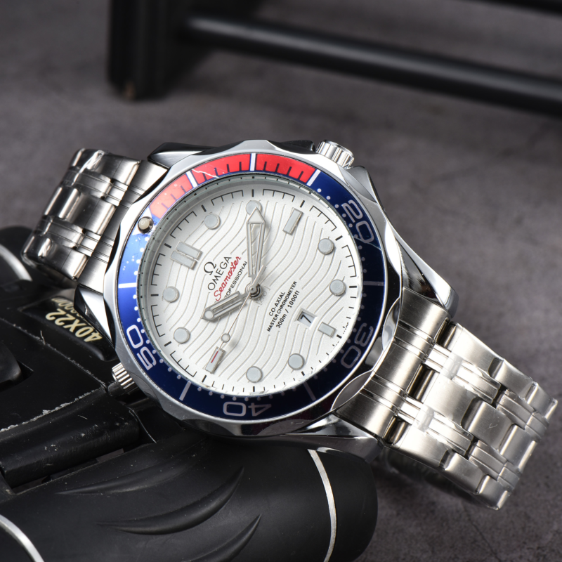 Omega Seamaster Diver 300M steel on stee Men's and Women's Watch rubber strap O SM300