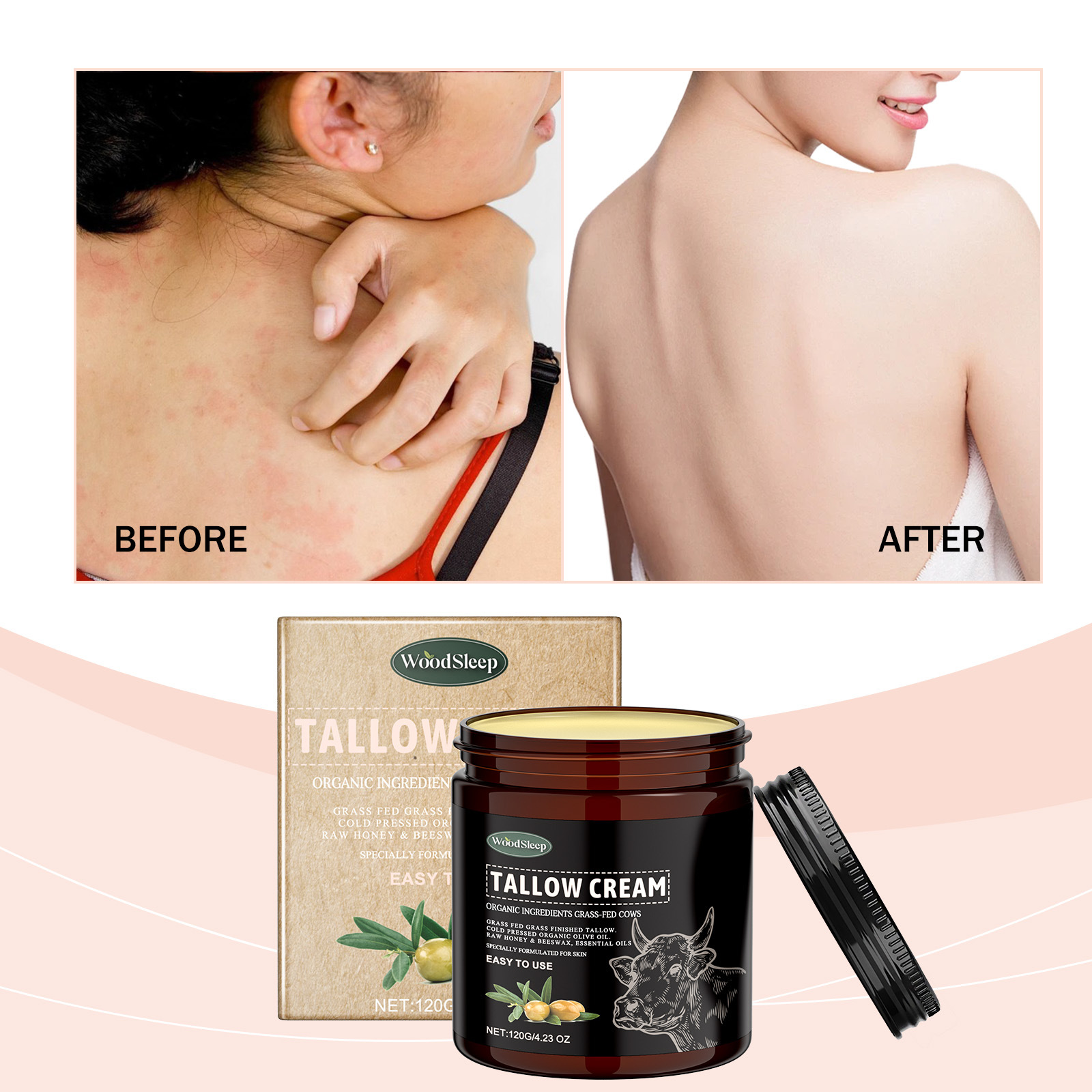 WOODSLEEP Beef Fat Skincare Cream Moisturizing Cream for Skin 120g*2 - Image 13