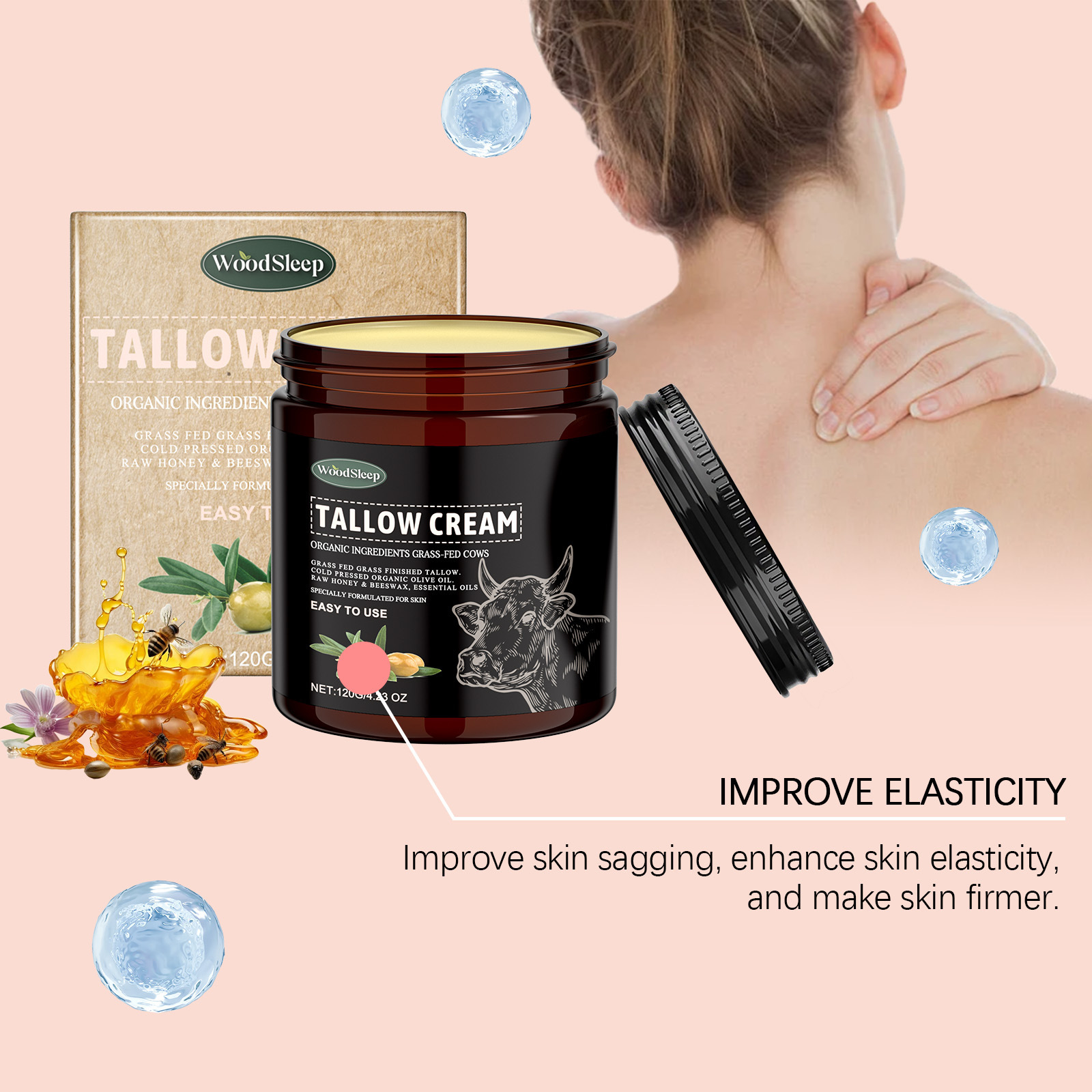 WOODSLEEP Beef Fat Skincare Cream Moisturizing Cream for Skin 120g*2 - Image 8