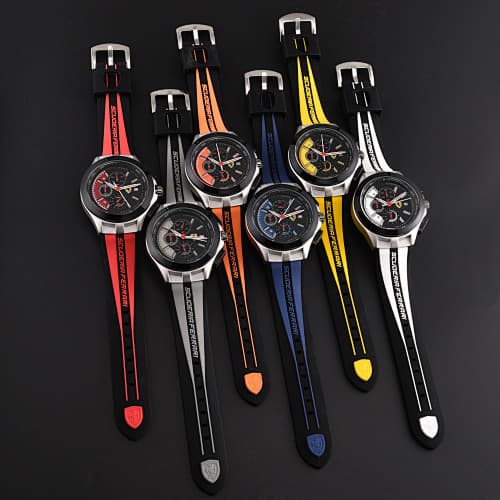 Scuderia Ferrari Men's Quartz Watch, Sport Chronograph with Silicone Strap